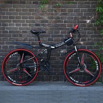 입문 로드자전거 학생 MTB 출퇴근 바이크 접이식 24단, 단일사이즈, B_21단 블랙 3중 휠