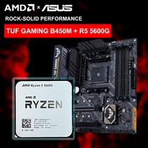AMD- Ryzen 5 5600G R5 CPU ASUS TUF B450M 프로 게임용 마더보드 세트 Micro-ATX B450 DDR4 RAM placa mae Kit