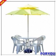 ForU756 튼튼한 야외용 4인용 파라솔세트 대 노랑 받침별매 파는곳 방수파라솔, 원형_파랑-빨강