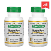 California Gold Nutrition 쐐기풀 뿌리추출물 EuroHerbs 유럽 품질 250mg 베지 캡슐 60정, 2개
