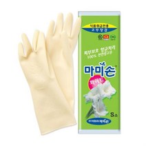 마미손 고무장갑 화이트밴드 소형 조리용 라텍스, 1, 소(S)