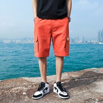 카고바지 남성 반바지 여름 트렌드 캐쥬얼 개성 전 면트레이닝바지 오부바지 649972904