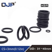 고무오링 패킹 실리콘 오링 고무링 20 개/몫 고무 링 블랙 NBR 씰링 O OD31/32/33/34/35/36/37/38/39/40*3m, 10 40x34x3mm_01 20pieces