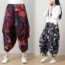하렘팬츠 여자 알라딘바지 요가 얇은 여름 통큰 통넓은 빅사이즈 바지 태국옷 댄스복
