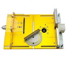 라우터 테이블 인서트 플레이트 워크 벤치 원형 톱 플립 커버 플레이트 마이 터 게이지 가이드 포함 알루미늄 프로파일 울타리 슬라이딩 브래킷, 01 Set of Gold Plate