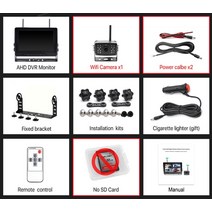 호환 HD 8 인치 AHD 무선 듀얼 안테나 4 채널 자동차 DVR 모니터 1080P 차량 리버스 백업 레코더 버스 트럭용 와이파이 카메라, 1.1 camera