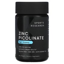Sports Research (스포츠 리서치) Sports Research 징크피콜리네이트 50mg 소프트젤 60정, 2개