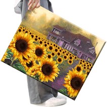 FASEN DIY 보석십자수 캔버스 형액자 세트 40 x 50cm, 40*50 cm, K095 집 앞 해바라기예요