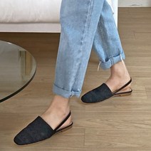 여성 발편한 낮은 구두 스퀘어 사각코 라탄 뮬 블로퍼