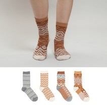 [삭스탑] 여성 자카드 크루 삭스 4종 택1 겨울양말