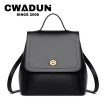 Cwadun 여성 가죽 백팩 천연 소가죽