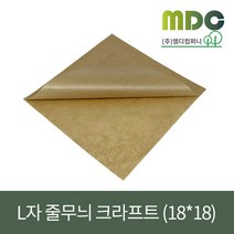 [엠디컴퍼니]L자 봉투 줄무늬 크라프트 (4가지 사이즈) 와플봉투 도넛봉투 크로플봉투 빵봉투 와플포장봉투 크로플포장봉투 도넛포장봉투 빵포장봉투 L자봉투 유산지봉투 봉투 봉투제작, 가로18세로18(1000장), 1개, 1개