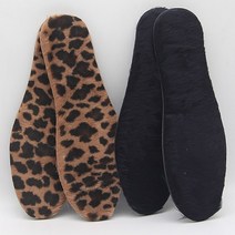 BK여성 겨울용 보온 털깔창 양털 깔창 방한 호피 검정