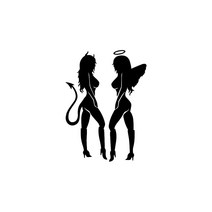 자동차포인트 00063악마천사 튜닝스티커(S), 화이트