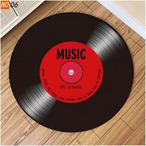 원형 타로 멍석 러그 만다라 북유럽 CD 뮤지컬 라운드 카펫 거실 장식 십대 매트 미끄럼 방지 의자 쿠션 침실 음악 디자인 러그용, diameter 80cm, K