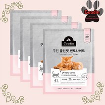 구딘 클린캣 벤토나이트 고양이모래 베이비파우더향 5L x 4개, 단품