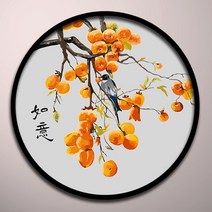 비가토 DIY 원형 명화 그림 연꽃 과일 난초 새 그림 장식 유화 그리기 배우기 세트, 최고의 소원_직경 40cm _내부 프레임