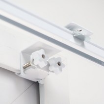 [굿즈팡팡] 안뚫어고리 못없이커튼봉 커튼레일설치 슬림파워 못없는커튼, 화이트 1세트(3개구성)