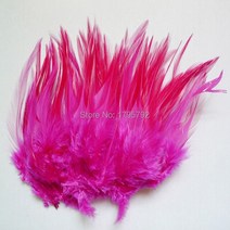 공예용깃털 펜 먼지털이 꿩 수탉 깃털 4-6 "/ 10-15Cm 천연 닭 염색 공예 DIY 쥬얼리 귀걸이, 12 Rose
