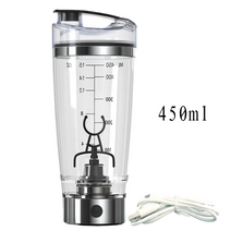회전 텀블러 전동쉐이커 토네이도 믹서, 투명 450ml 충전식 회전 텀블러, 1개
