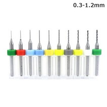 미니 연삭기 연마기 핸드 조각기 소형 공작기계 10개 0.1-2.0mm PCB 드릴 비트 초경 세트 회로 기판에 1/8 '섕크 조각 숫돌 도구, 0.3-1.2mm