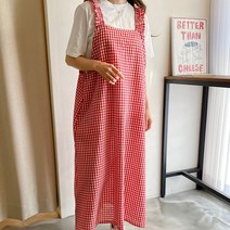퍼니걸스 6262 데일리 뷔스티에 프릴 체크 롱 원피스 여성의류