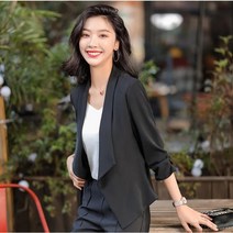 Momolatti 초봄 가을 여성 루즈핏 하프기장 날씬해 보이는 정장 자켓