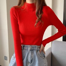 스팩트 아린 데일리 모크넥 긴팔 니트 티셔츠 쫄티