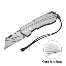 노가다칼 유틸리티 등산용 나이프 칼 다기능 편지지 휴대용 접는 종이 상자 커터 교체 가능한 샤프 블레이드 포켓 ​​나이프 쿨 edc 도구, 하얀