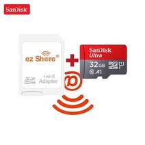 Ezshare-SanDisk 울트라 무선 wifi 어댑터 16GB 32GB class10 microsd 와이파이 TF 카드 마이크로 SD 64GB 128GB 메모리, 08 A1 32GB EZ