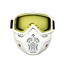 엠파이어 미러 고글 마스크 GOG1600, 흰색 + 옐로우