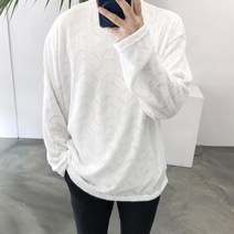 라일라이 / 간절기 가을 루즈핏 벌집 펀칭 남자 긴팔 니트