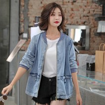 시보리 데님 지퍼 점퍼 하늘비즈 C11 Q699M251