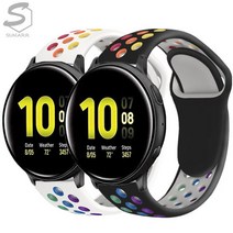 핏빗 버사1 Fitbit Versa 호환 스마트워치 레인보우 스포츠 실리콘 스트랩 시계줄, saw924 네이비, 핏빗버사1(22)