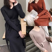 q우수jdkYV-9882qn하객룩 연말모임 파티 데이트 허리끝 골지 롱 원피스_CzTn213d