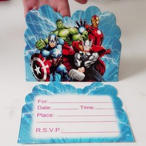초대장 카드 10pcs 토끼 소년 헐크 생일 파티 초대장 용품 및 이벤트 호의 card13, 한개옵션0