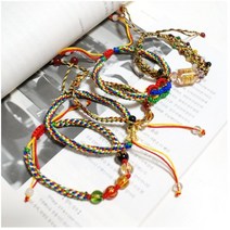 오색 매듭팔찌 전통팔찌 실팔찌 불교팔찌 택1 불교용품, 5색수정구슬