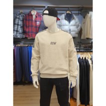NBA 이월 F/W 상품 균인가 할인!! 남여공용 골든스테이트 워리어스 팀로고 니트테이프 레터링 포인트 데일리로 연출하기 좋은 오트밀칼라 루즈핏 기모 맨투맨 티셔츠