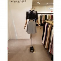 모조에스핀 A라인 미니멀 체크 플레어 스커트 S212MSD014-NYS212MSD014RD1