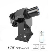 LED Hd 실내 도어 헤드 프로젝터 야외 방수 회전 광고 이미지 프로젝션 램프 로고, 80와트 실외