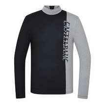 까스텔바작 남성용 스트레치 배색 하이넥 티셔츠 BGAFTL001BK