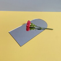 24가지 비정형거울 아크릴 오브제 거울 베이스 민자, 3mm두께100X200mm아치형자가접착