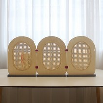 고야 라탄 자작나무 미니 3단 책상 파티션 (900) 인테리어 칸막이 다용도 가림막, 라탄 미니 3단 파티션 (900)