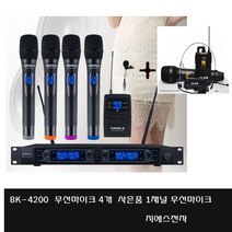 카날스 4채널+1 무선마이크 BK-4200 성가대 연극 보컬용, 핸드1 헤드3 +보조1