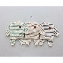 콩알옹알 곰돌이 자수 기모 상하복 1세-7세 돌 아기 유아 아동 여아 겨울 공룡 상하세트 등원룩