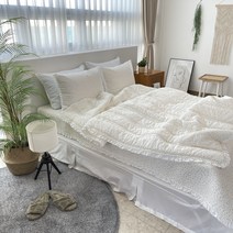 봄 레이스 스프레드겸이불 순면 60수 아사, 킹패드, 핑크