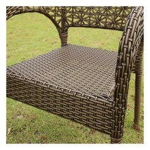 퀸즈골드 라탄 암체어 4개 야외 정원 테라스