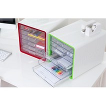 공간활용 화장대 서랍장 책상서랍 6단서류함 수납박스, RED