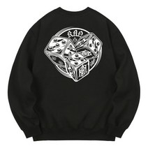 남자 여자 맨투맨 스웨트 셔츠 칸6312 KMB0135 카지노 기모 - 블랙