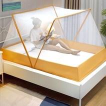 암막텐트 방충 방풍 기숙사 2층침대 텐트 접이식 바닥이없는 어린이 모기장 홈 설치가 쉬운 암호화 된 단일 도어 모기장 침대 캐노피 캠핑, 낙타, 폭135×길이190×높이80cm